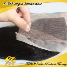 Fechamento 100% da base de seda cambojana do cabelo humano do Virgin